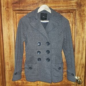 iris Gray Double-Breasted Pea Coat